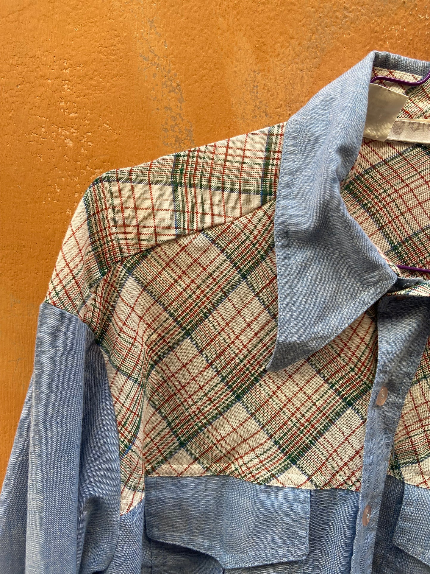 Camicia jeans quadrettata