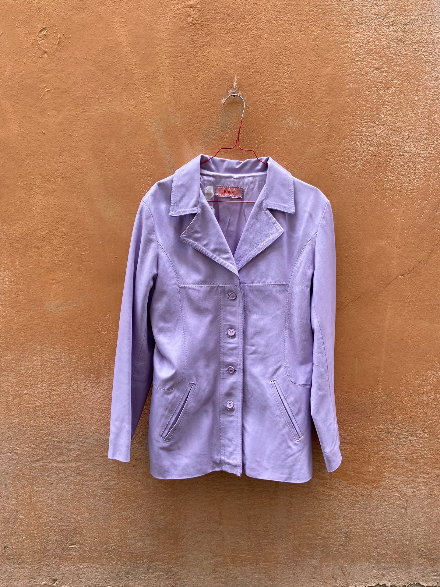 Giacca in pelle lilla