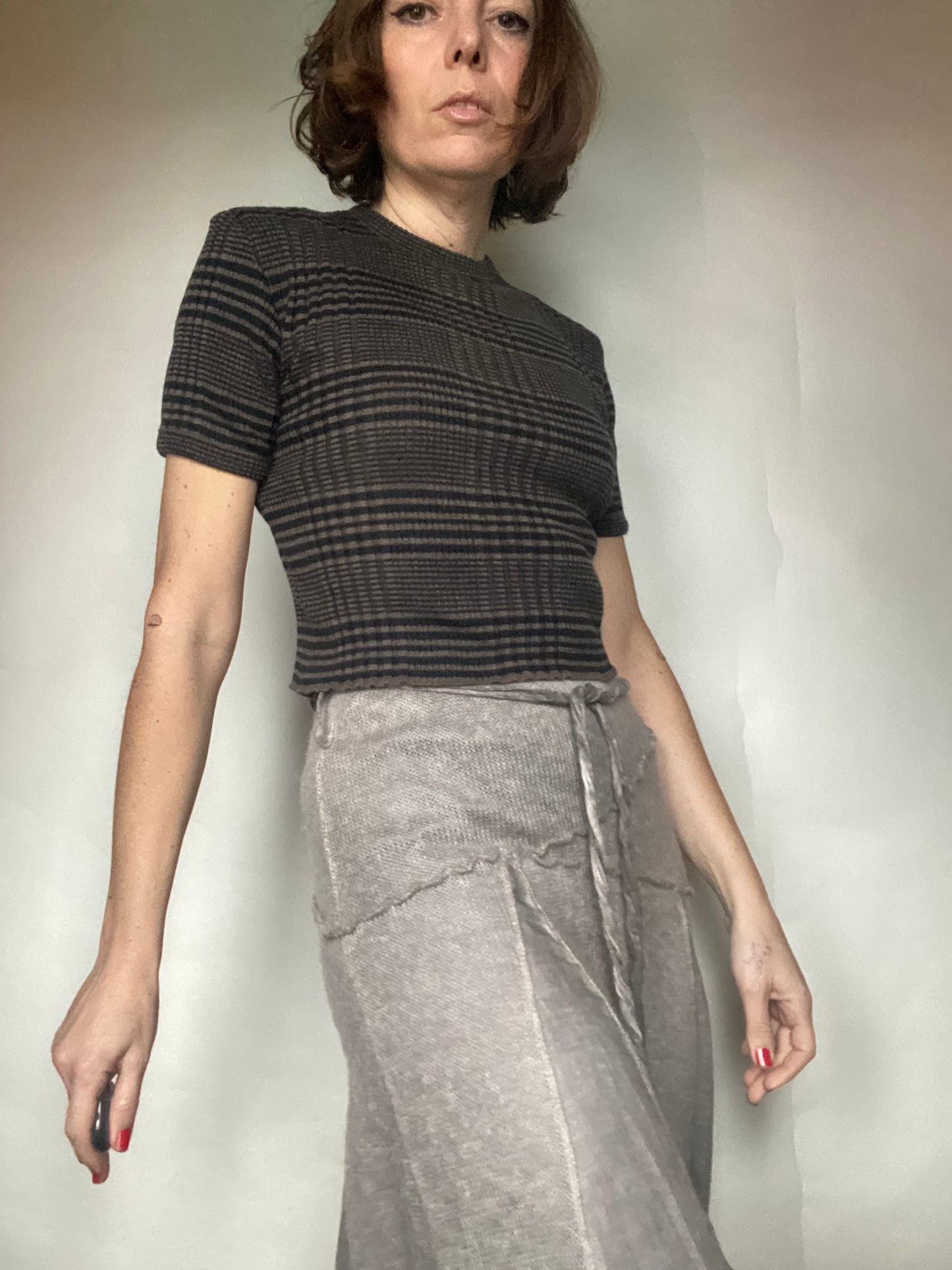 Gonna lana asimmetrica y2k