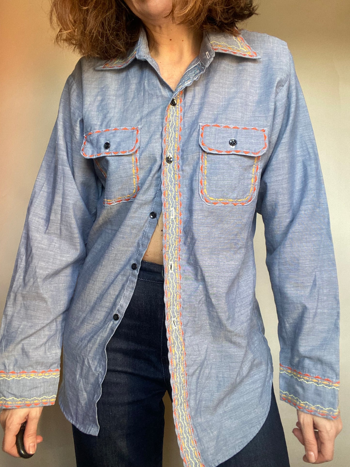 Camicia jeans impunture