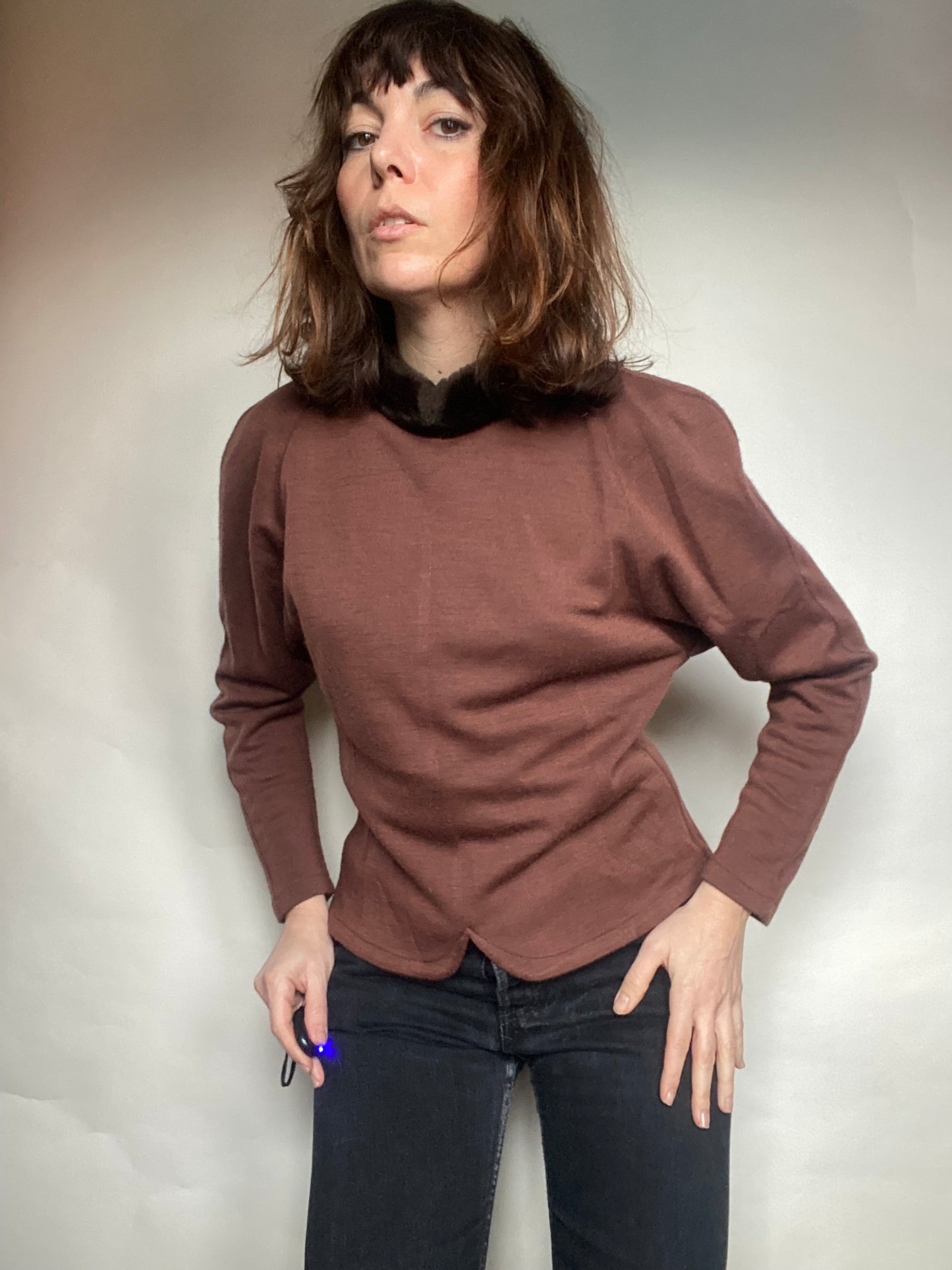Maglia collo pelouche