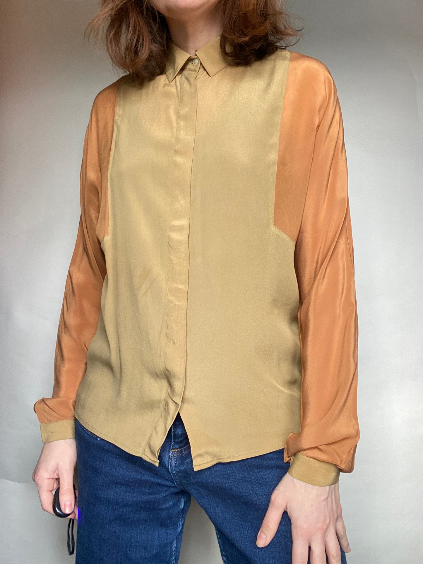 Camicia seta bicolore