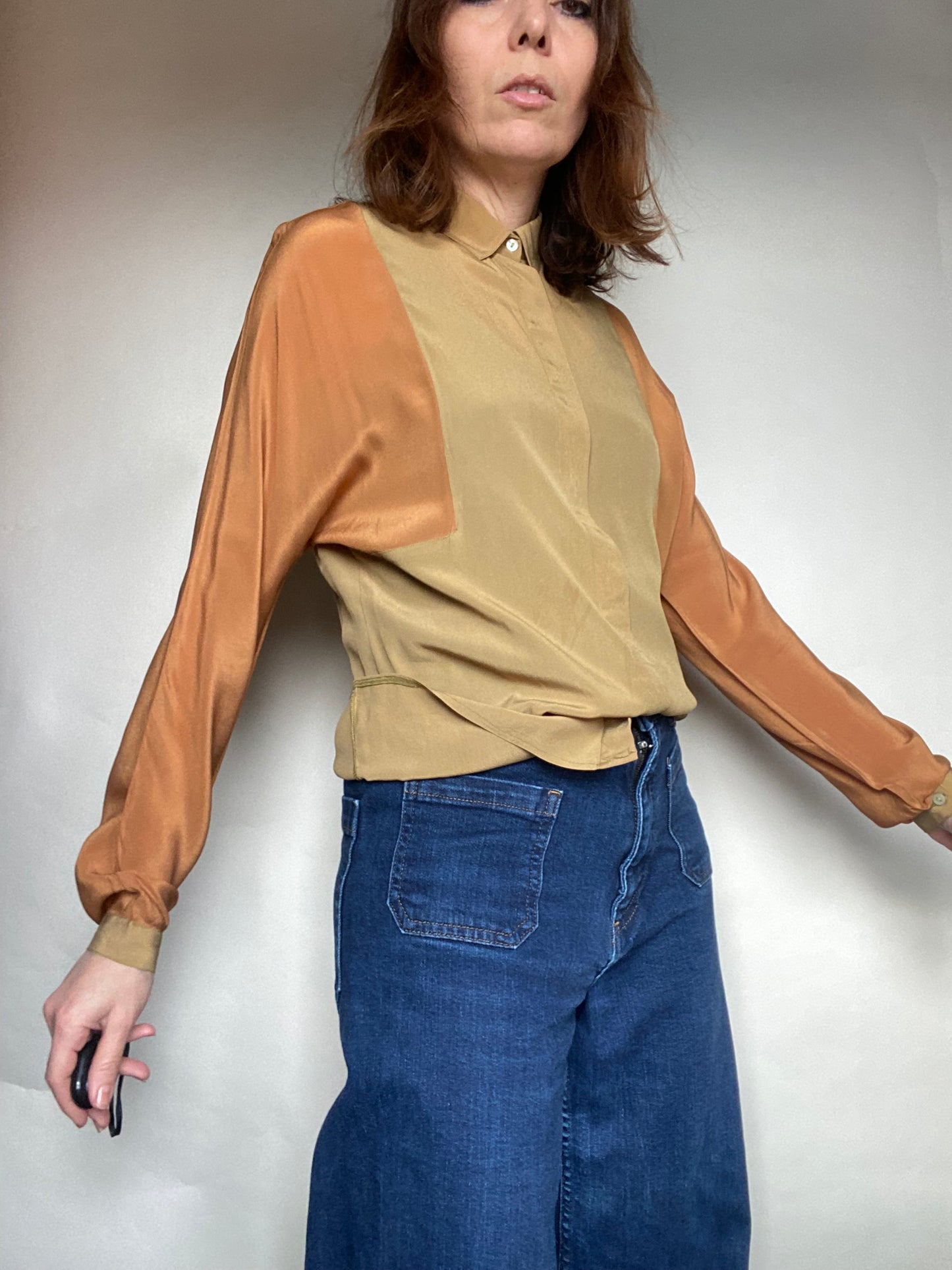 Camicia seta bicolore