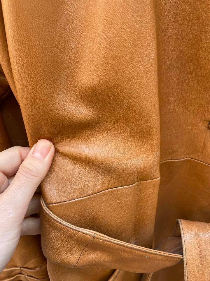 Giacca pelle imbottita 70s