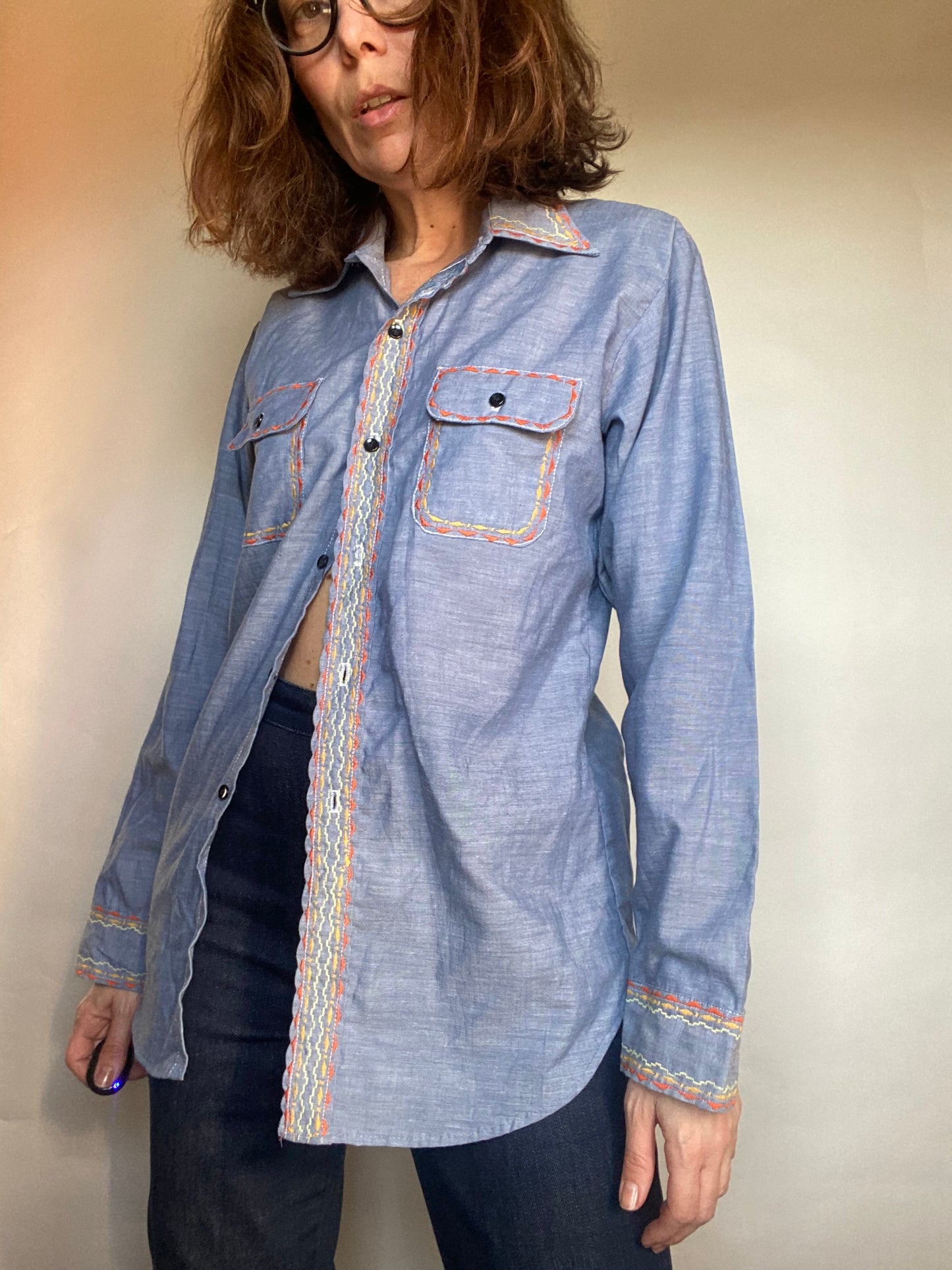 Camicia jeans impunture