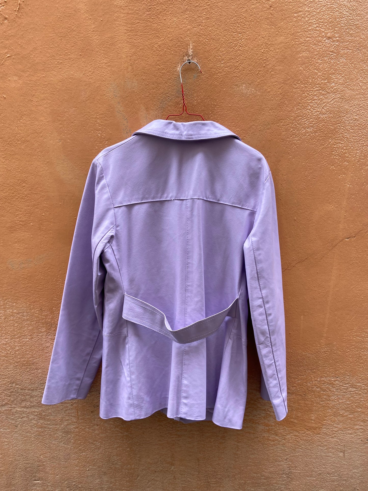 Giacca in pelle lilla
