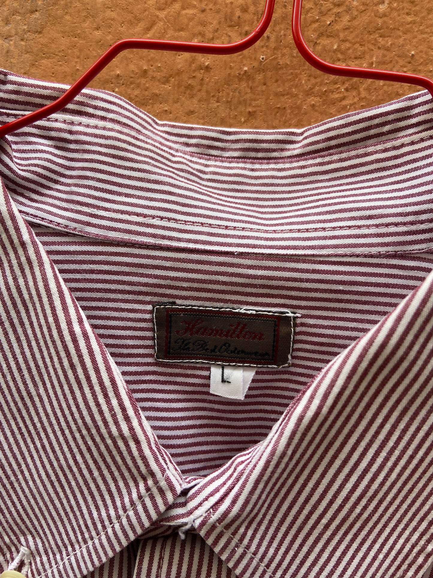 Camicia a righe piccole bordeaux
