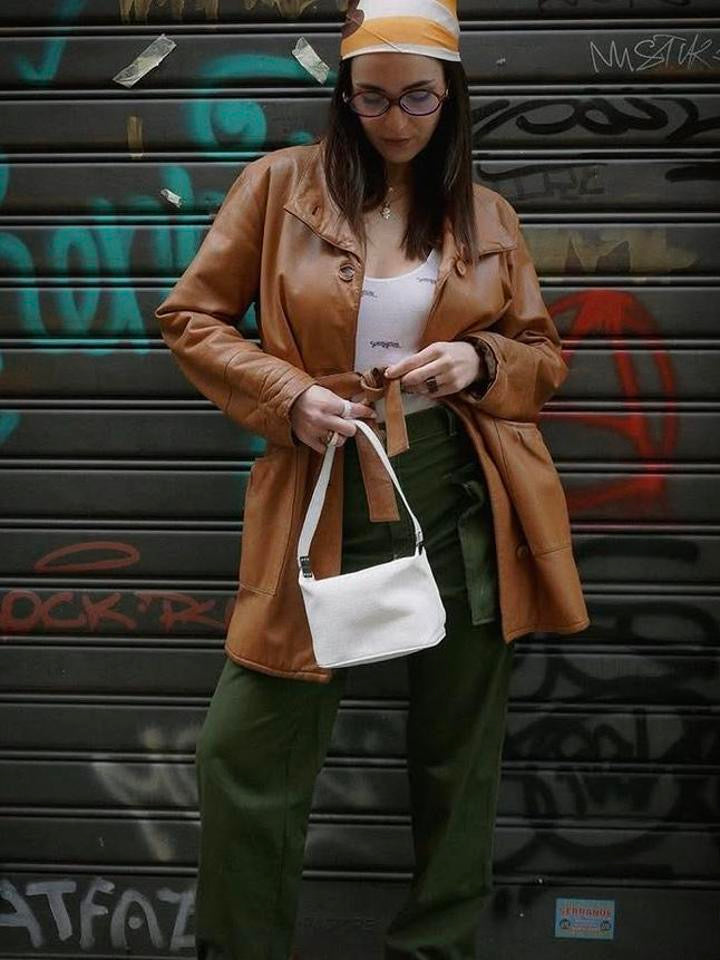 Giacca pelle imbottita 70s