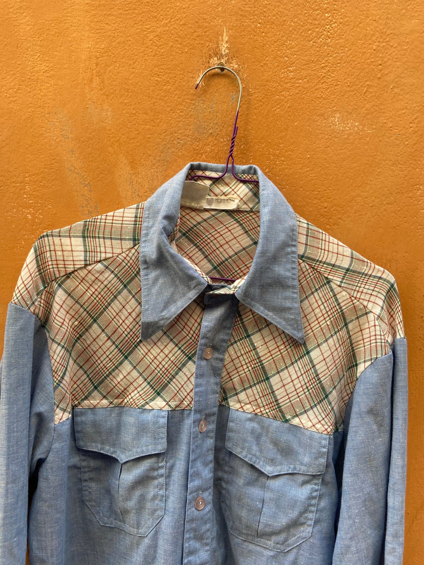 Camicia jeans quadrettata