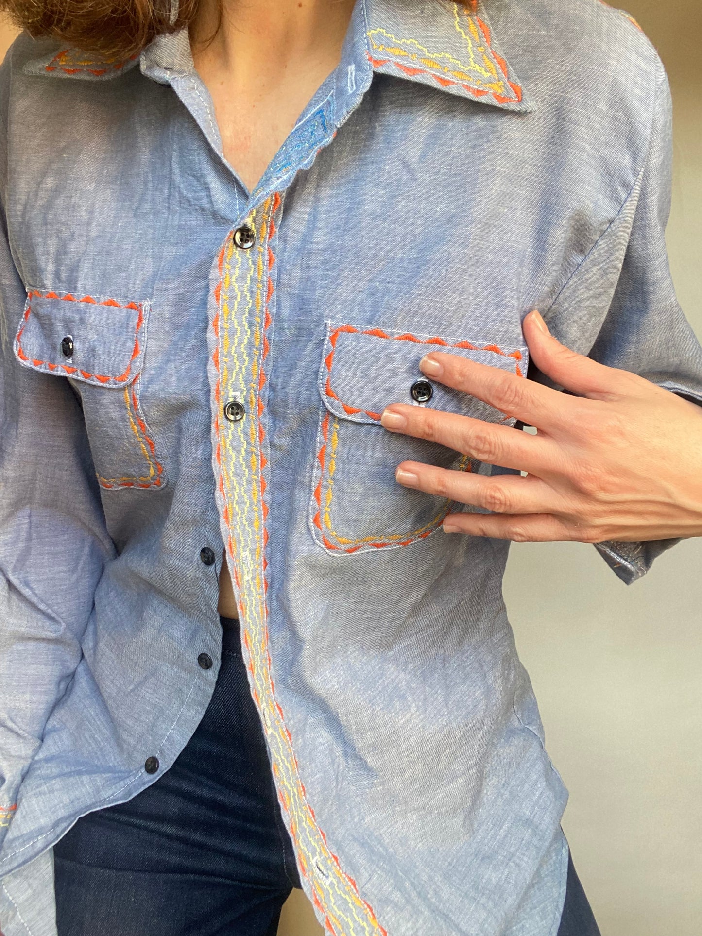 Camicia jeans impunture