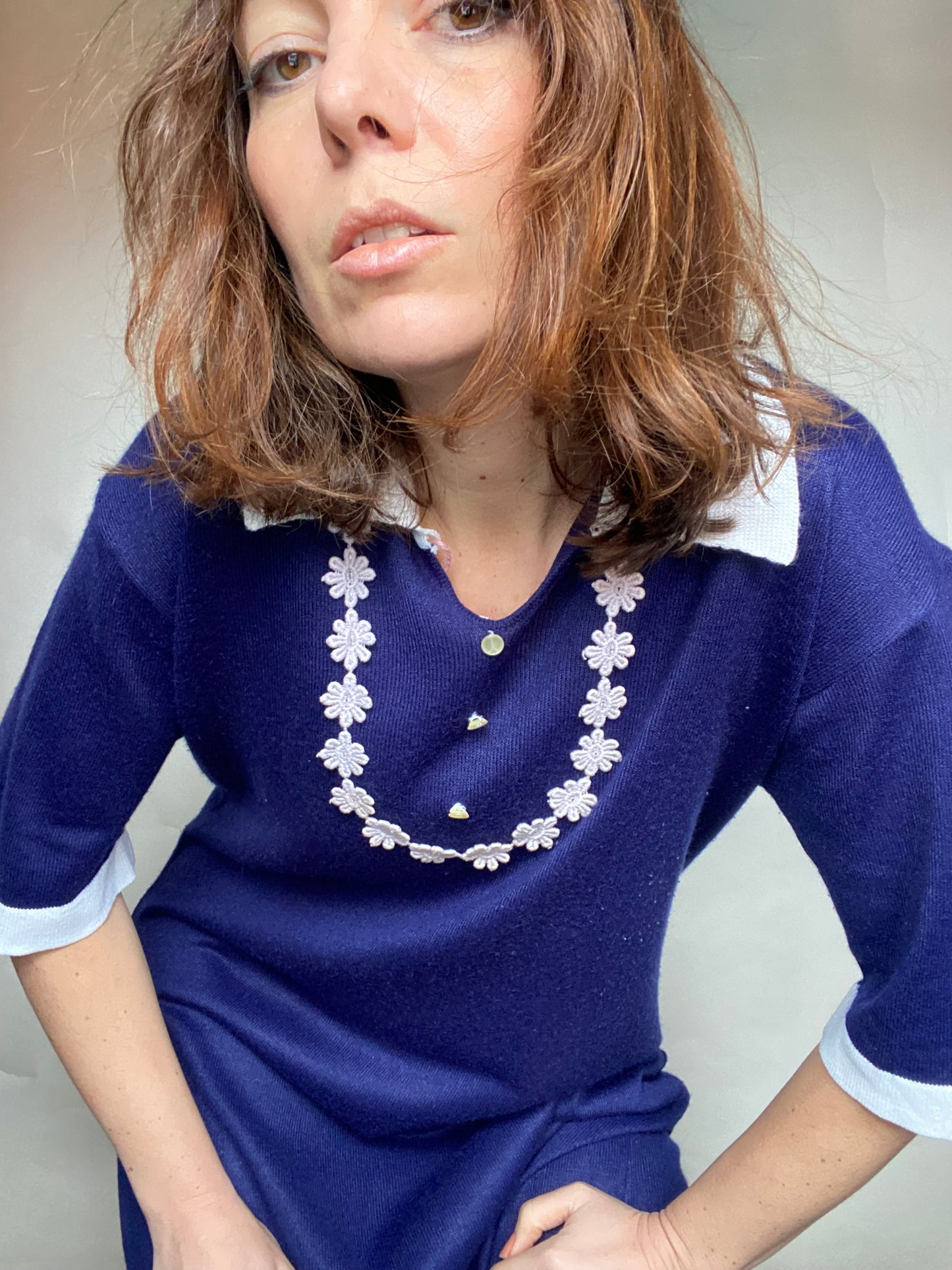 Abito blu margherite