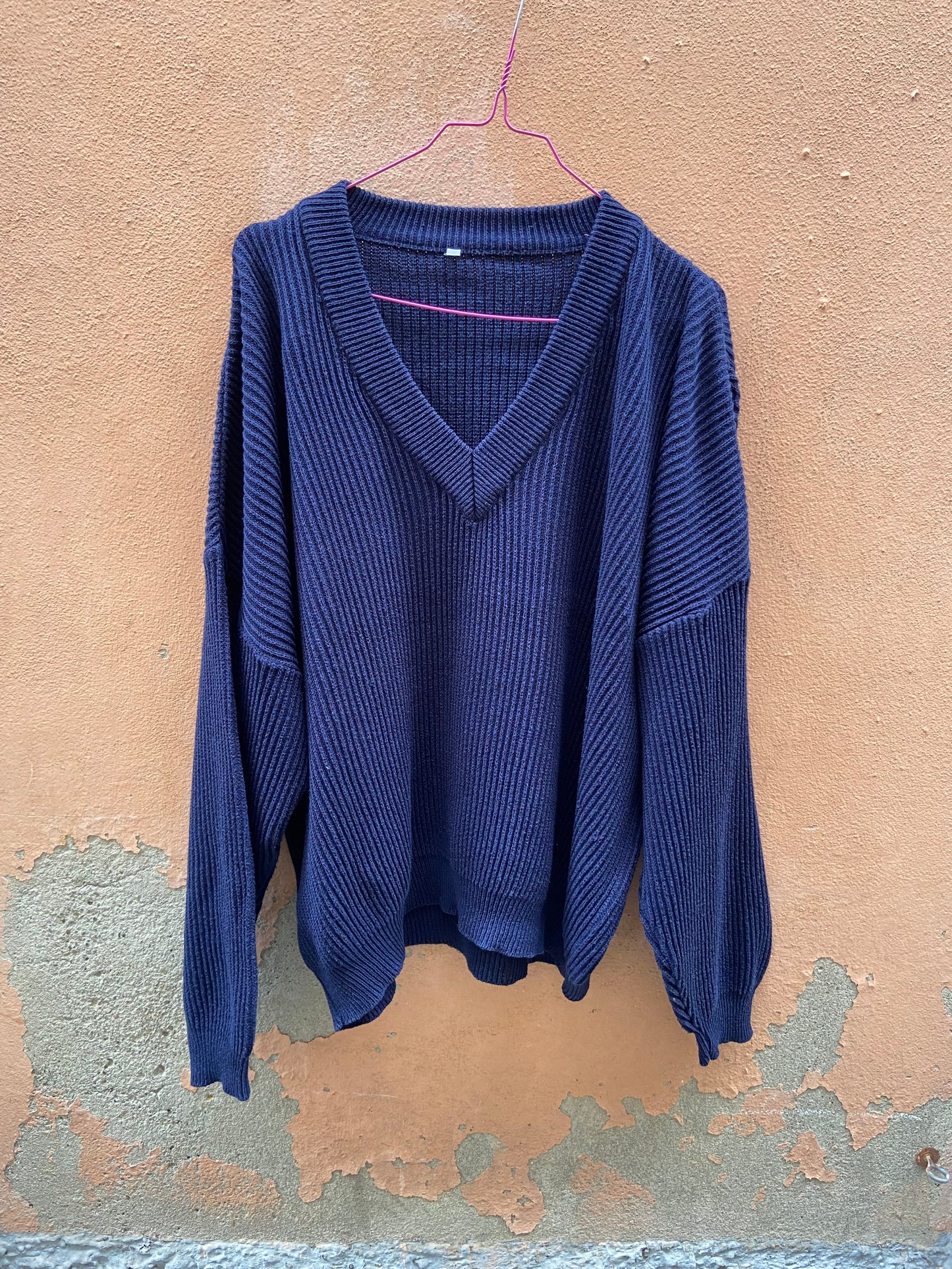 Maglione coste blu