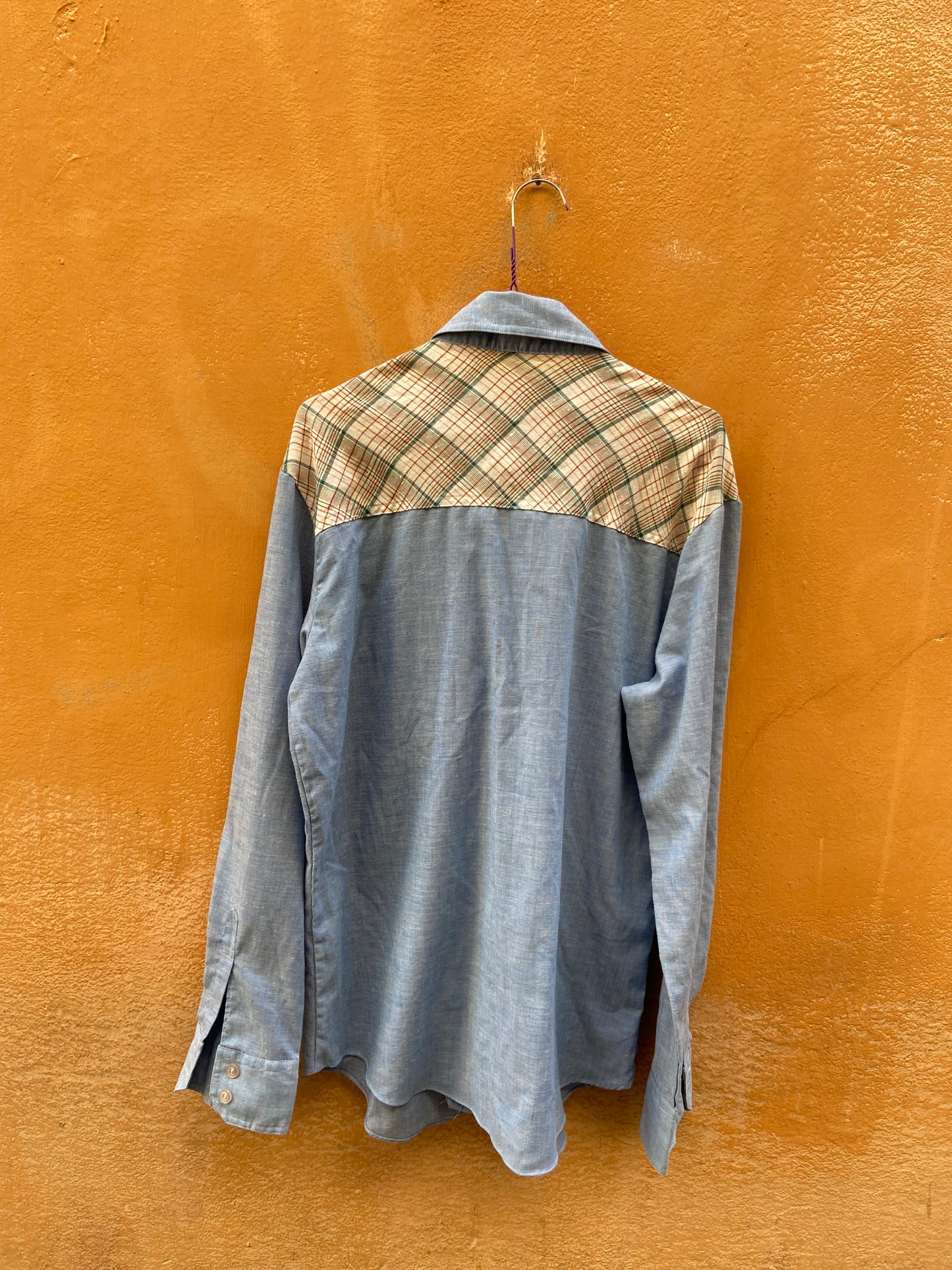 Camicia jeans quadrettata