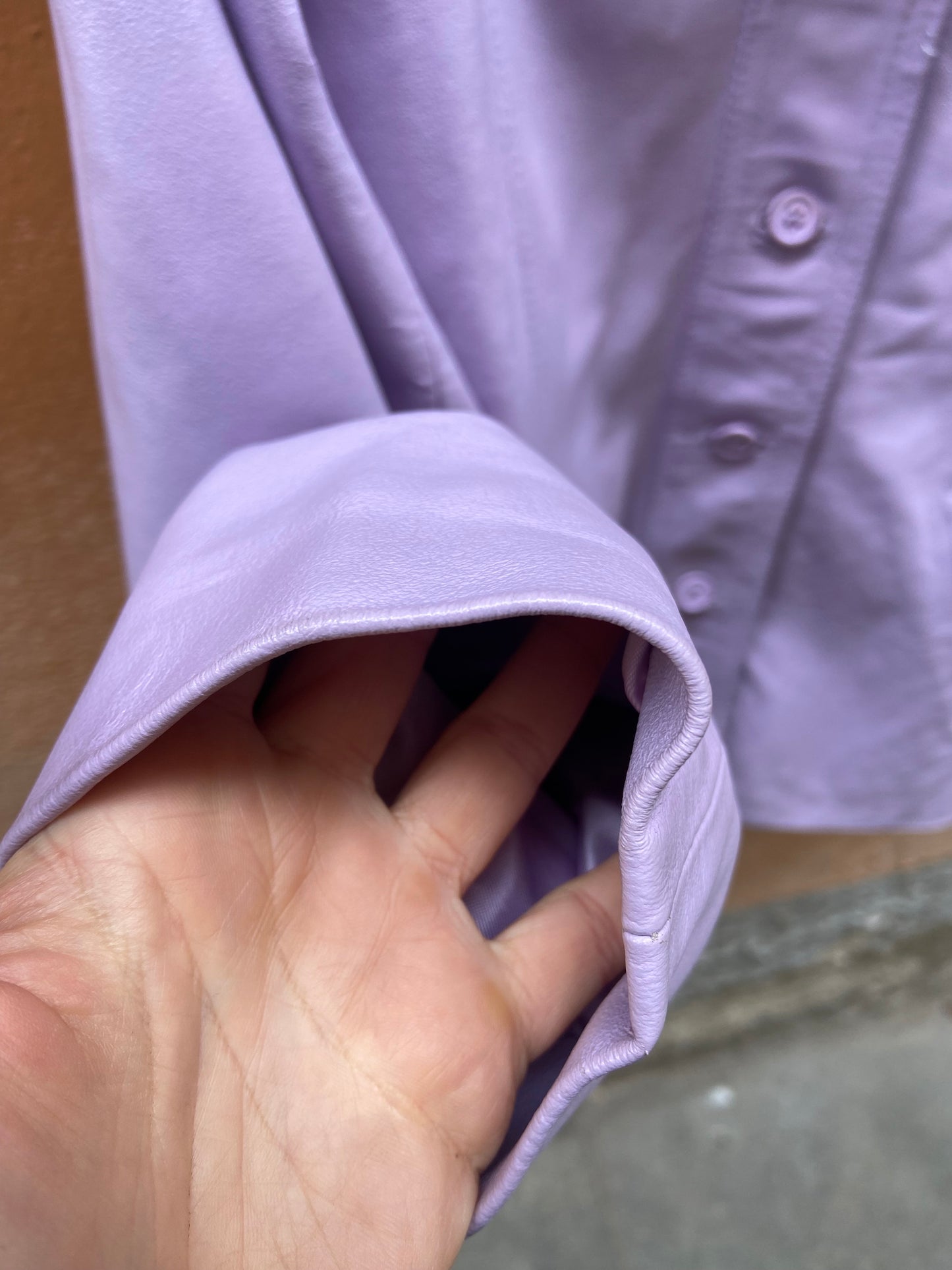 Giacca in pelle lilla