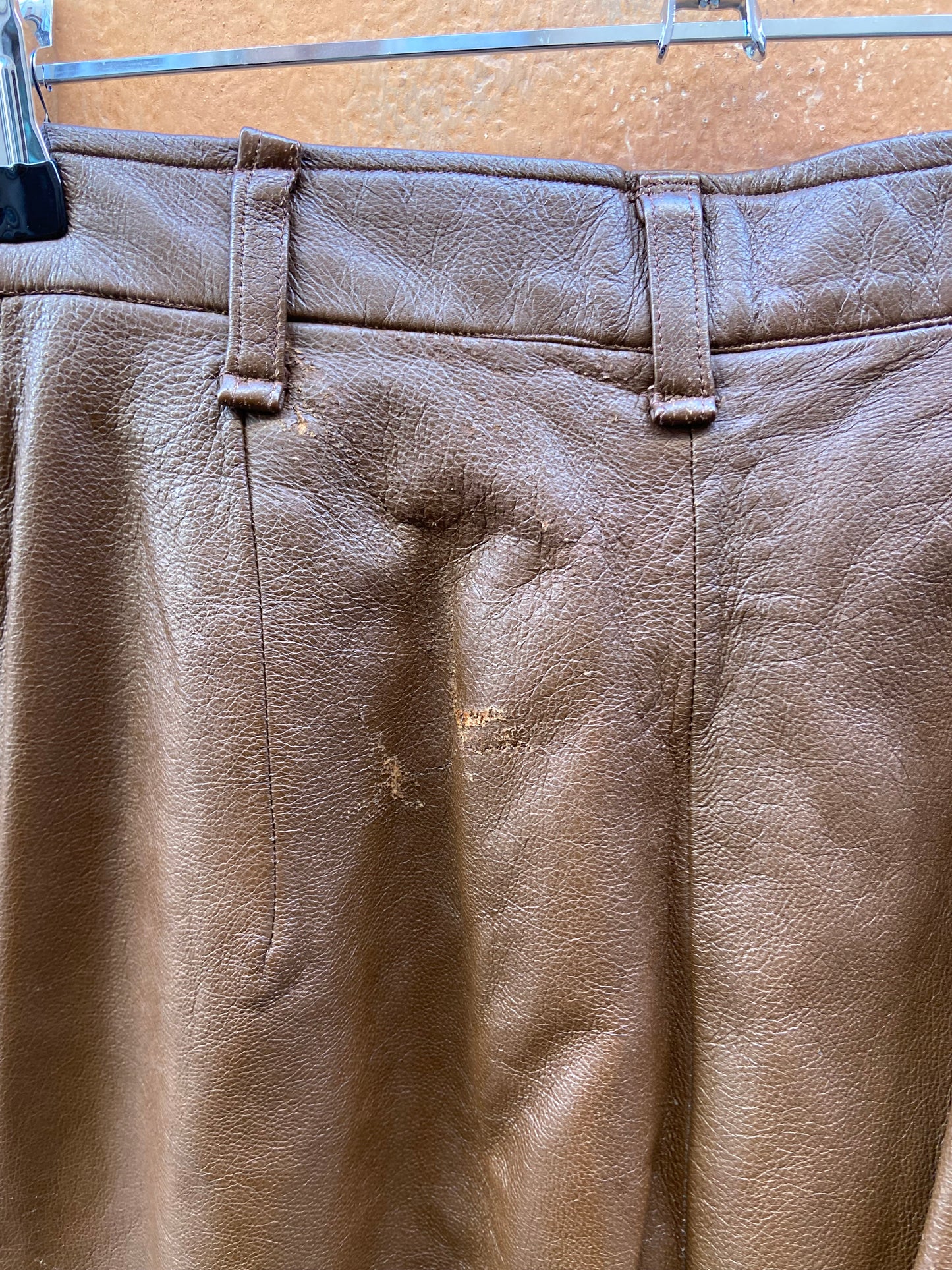 Pantalone in pelle marrone