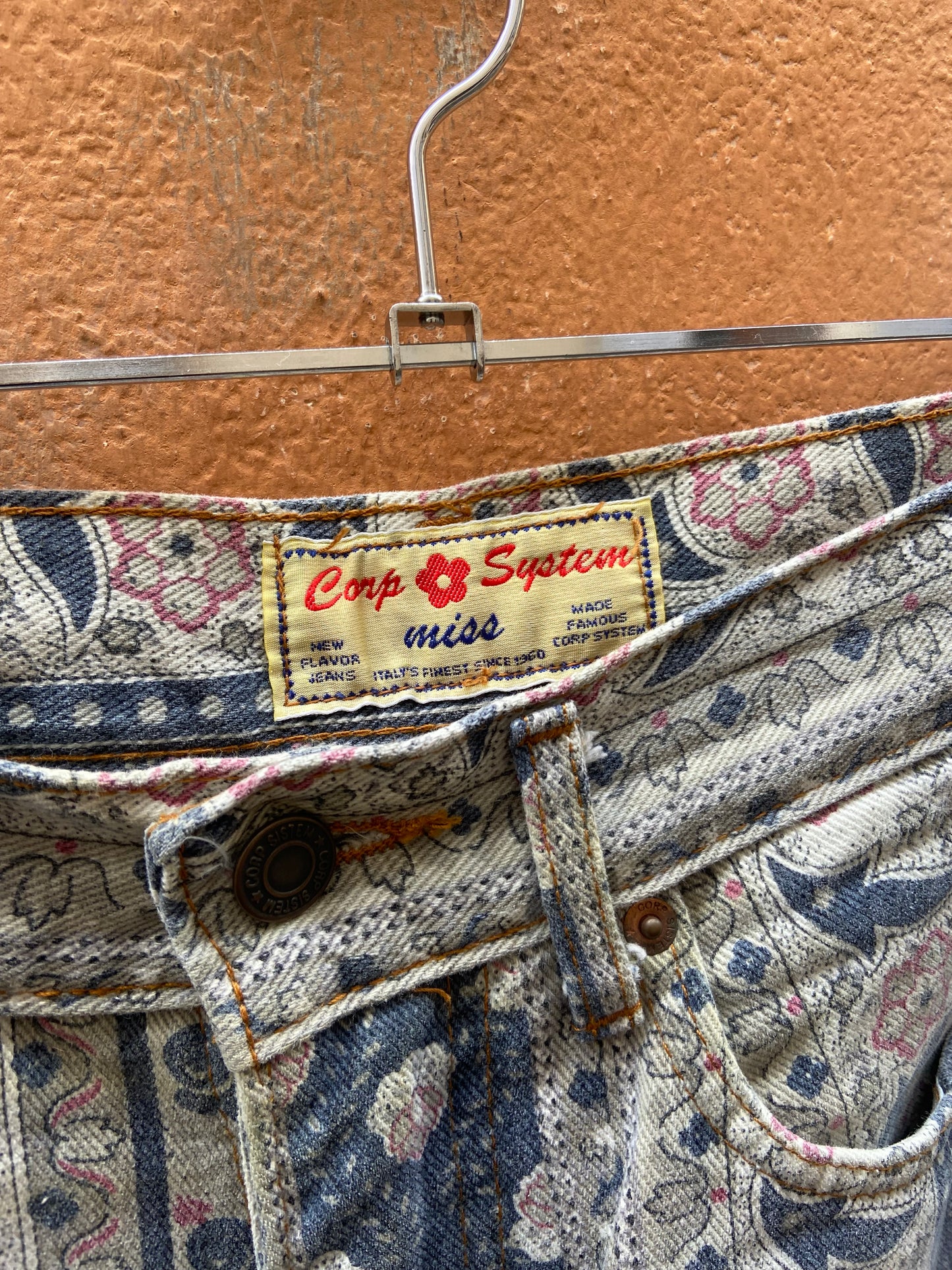 Jeans fantasia floreale anni 90