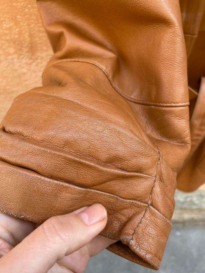 Giacca pelle imbottita 70s