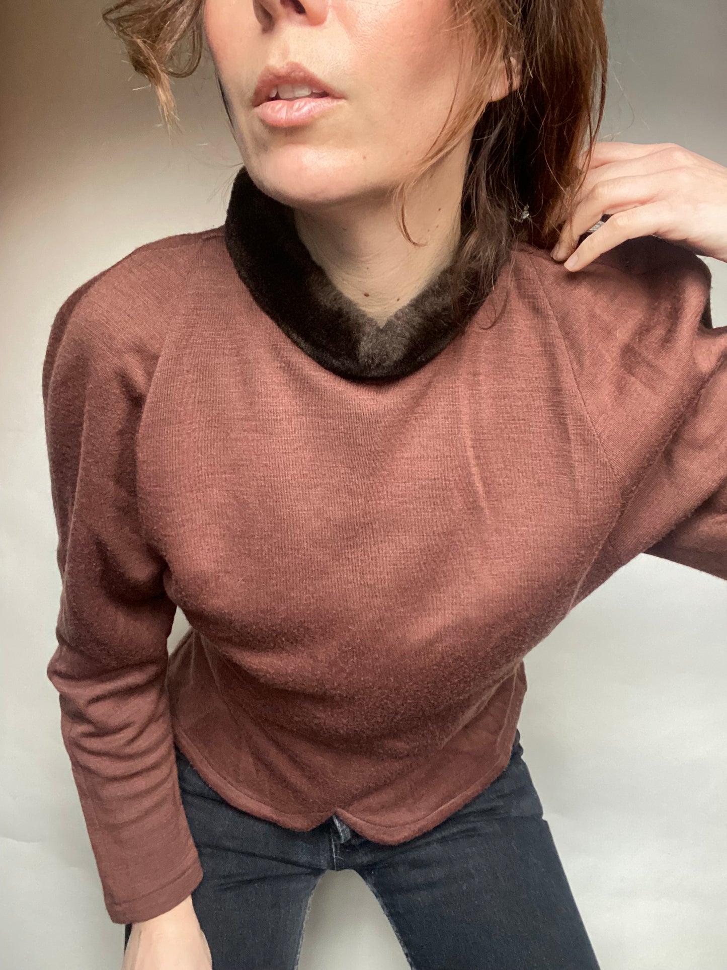 Maglia collo pelouche