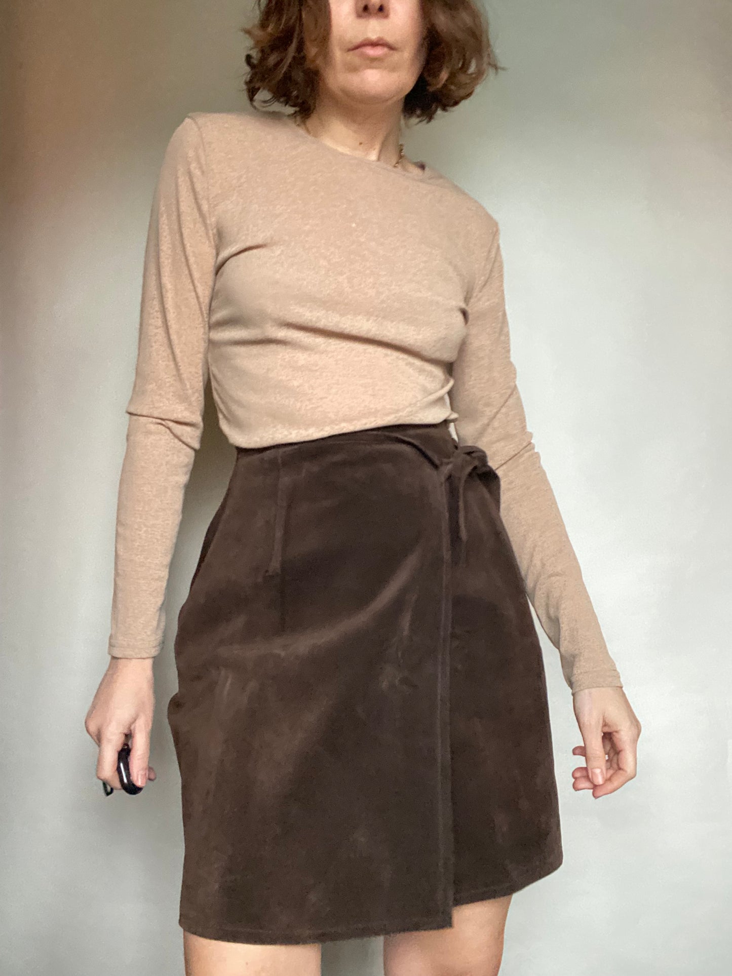 Gonna wrap scamosciato