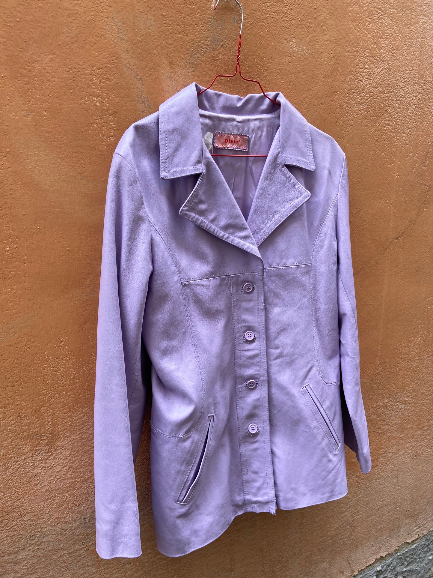 Giacca in pelle lilla