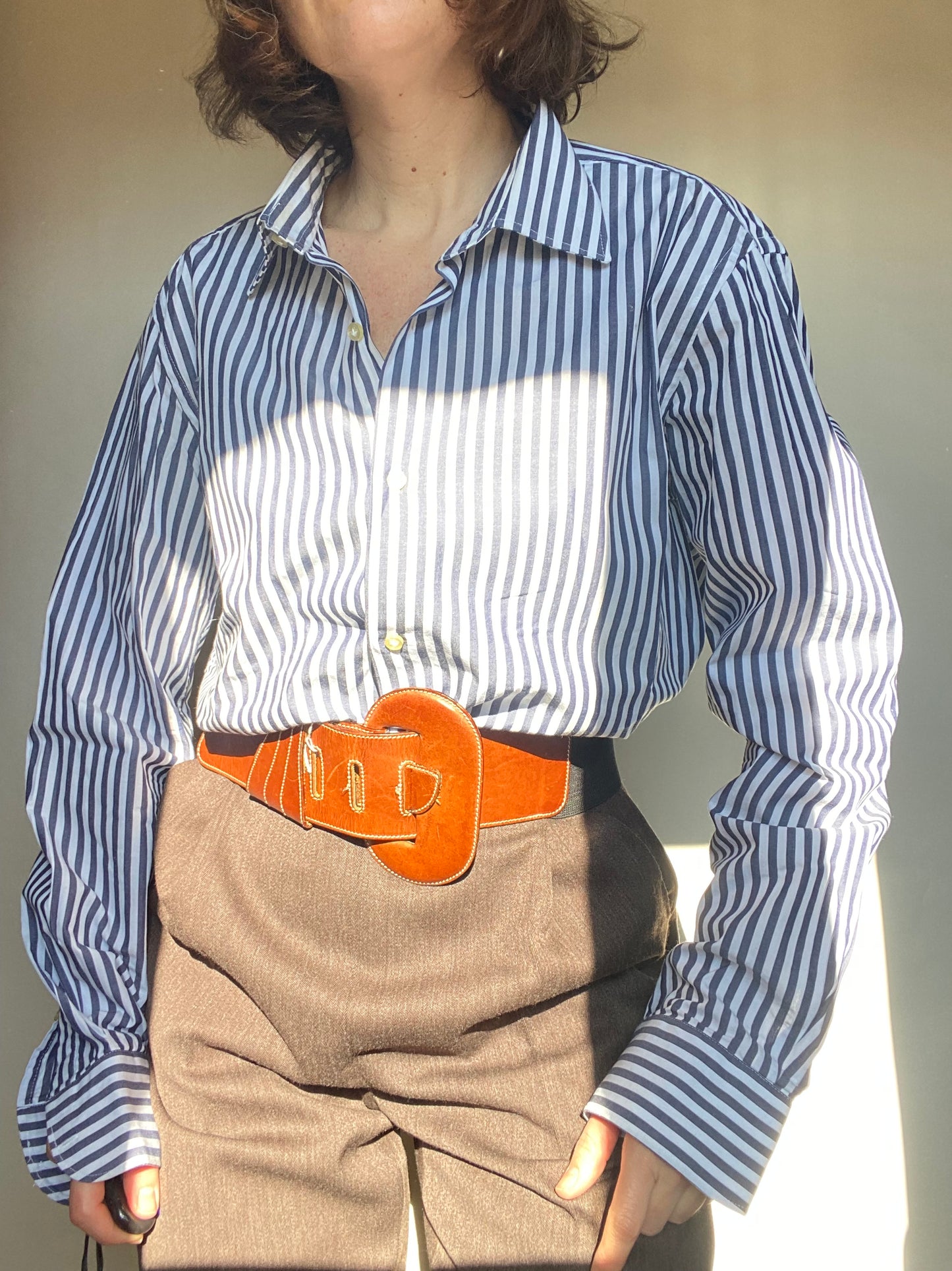 Camicia righe unisex cotone