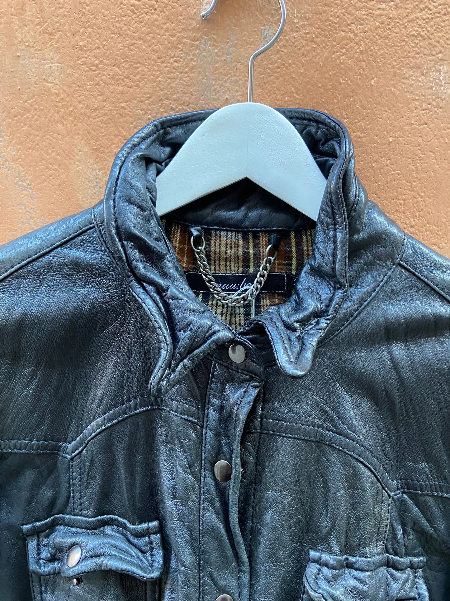 Giacca camicia pelle