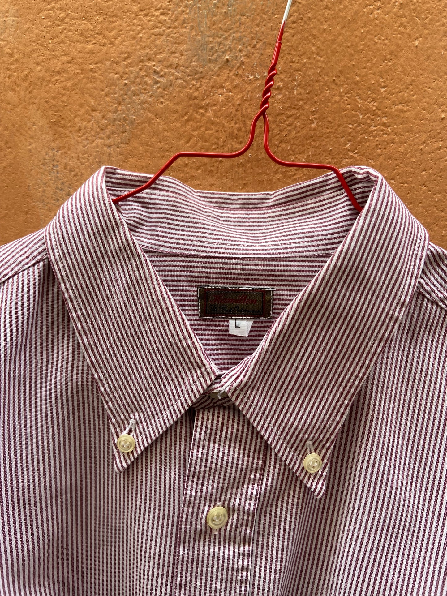 Camicia a righe piccole bordeaux