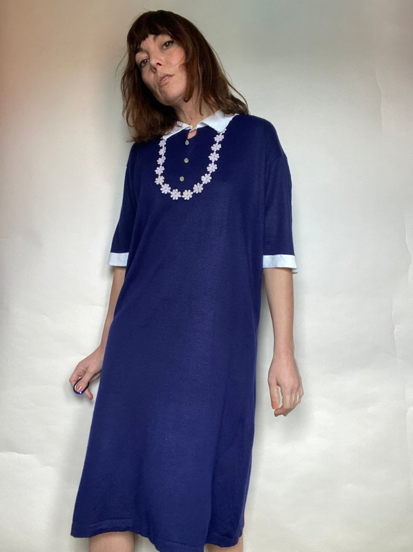 Abito blu margherite