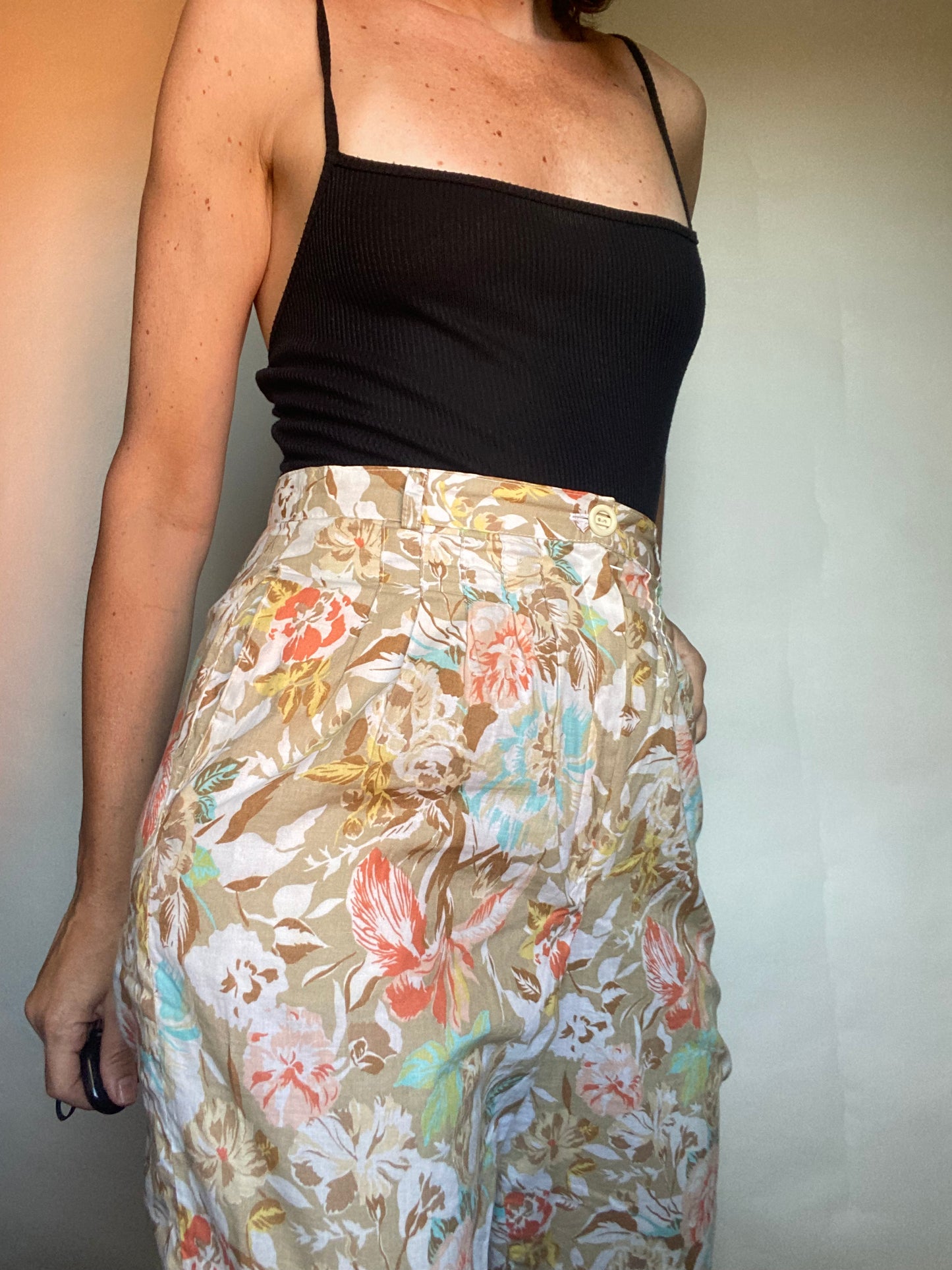 pantalone anni 80 floreale