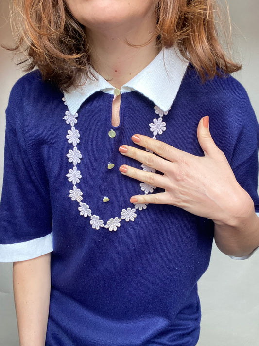 Abito blu margherite