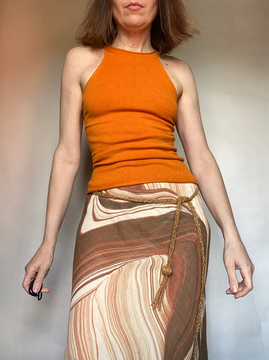 Top arancio maglia