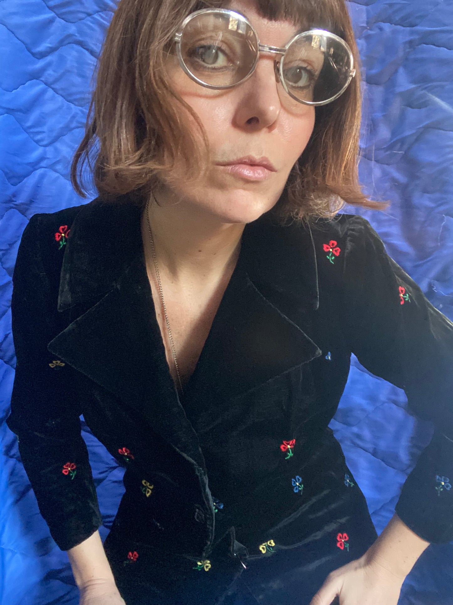 Blazer velluto ricamato