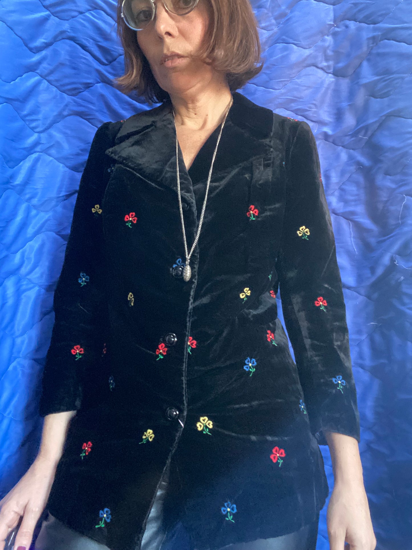 Blazer velluto ricamato