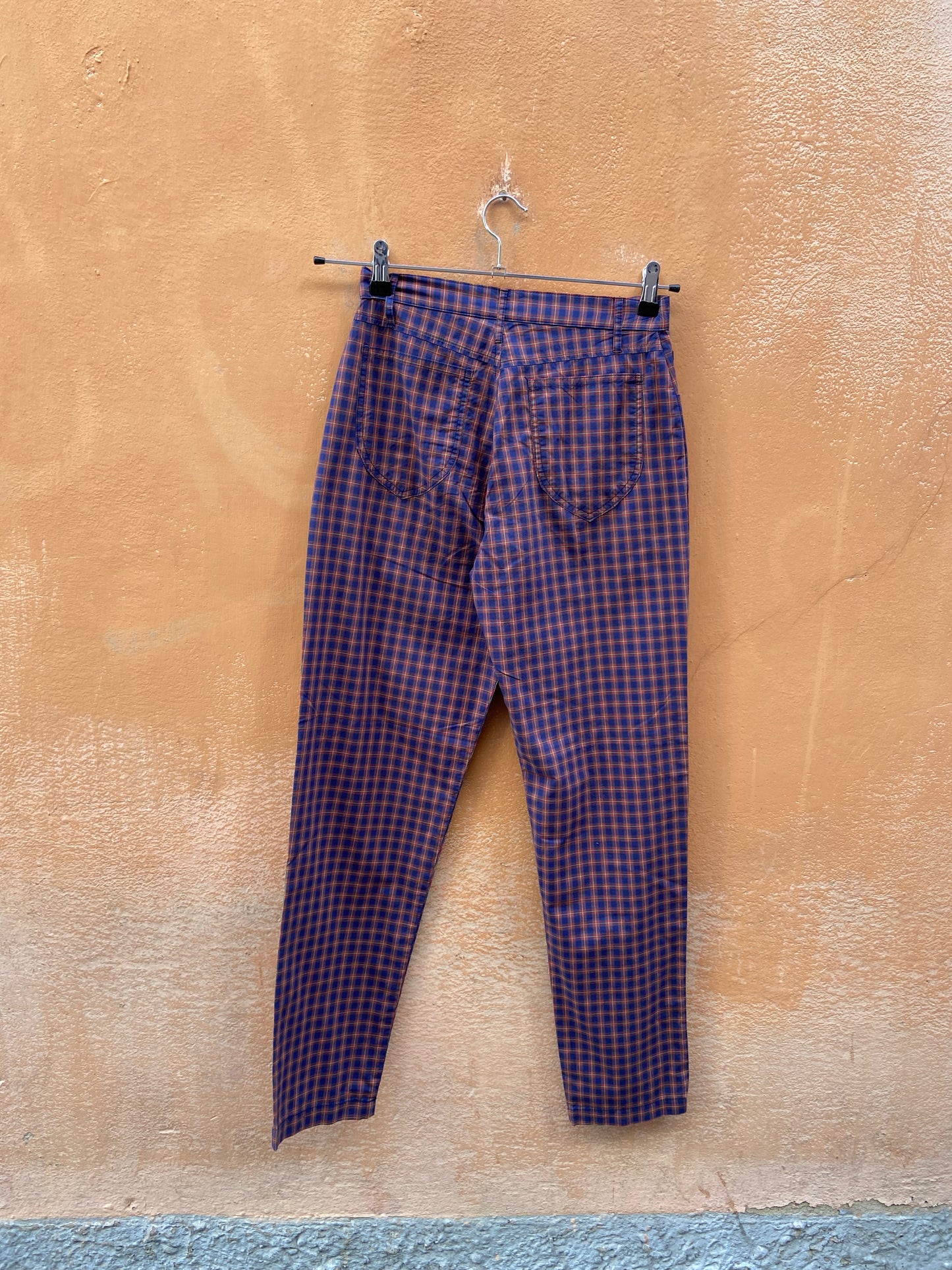 Pantalone quadretti blu rosso