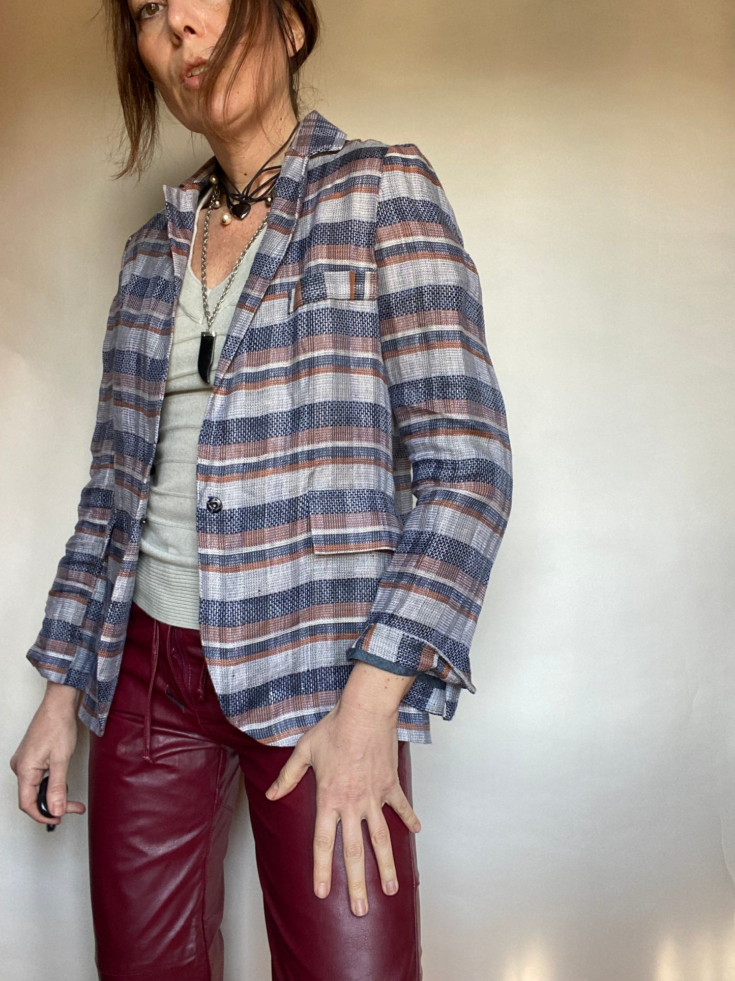 Blazer quadrettato estivo