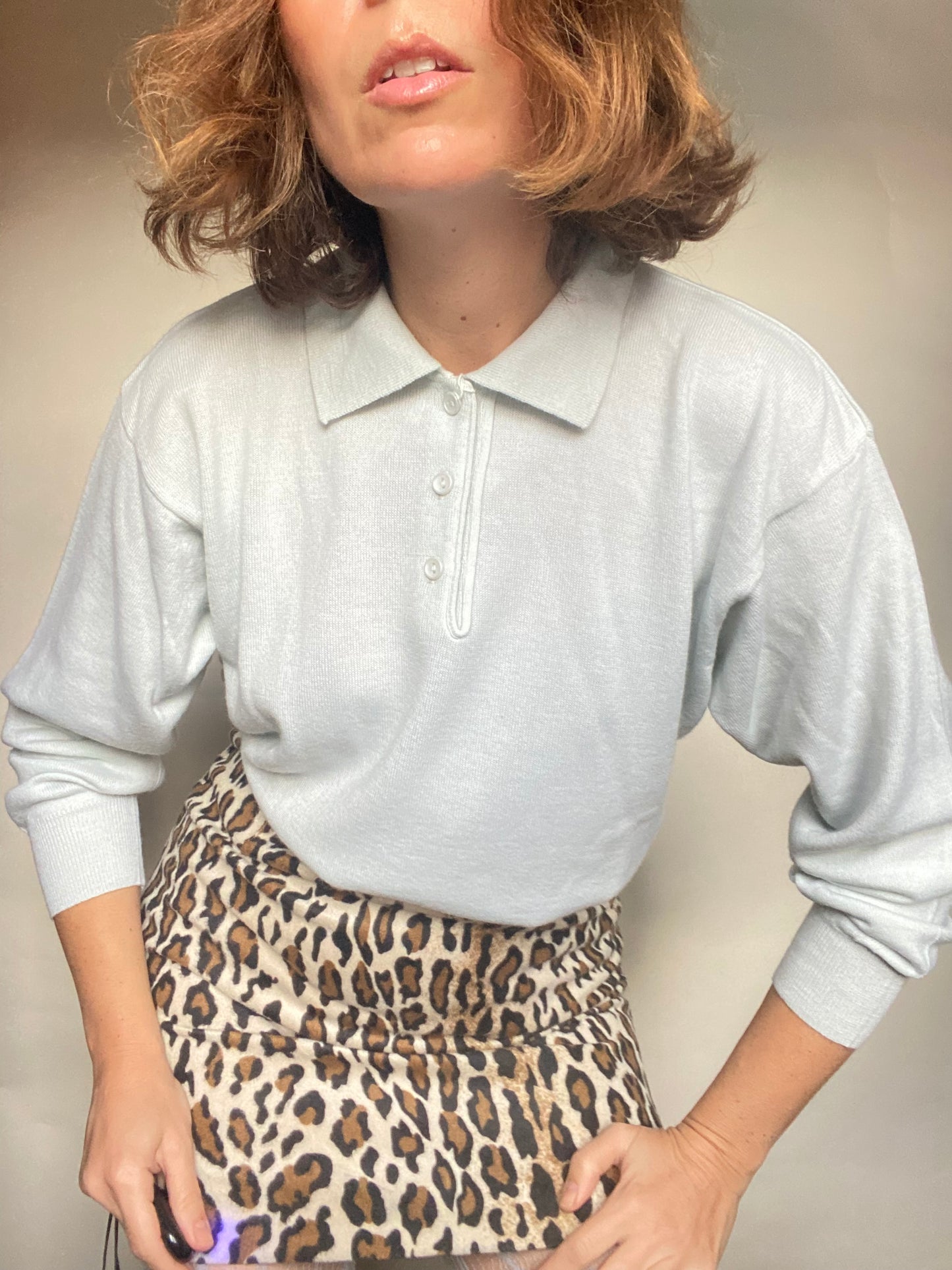 Polo ghiaccio in lana