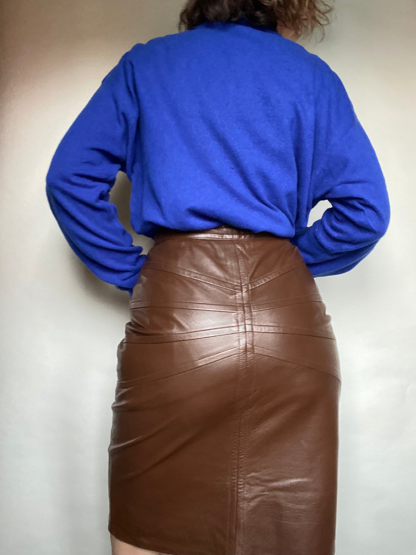 Gonna in pelle marrone