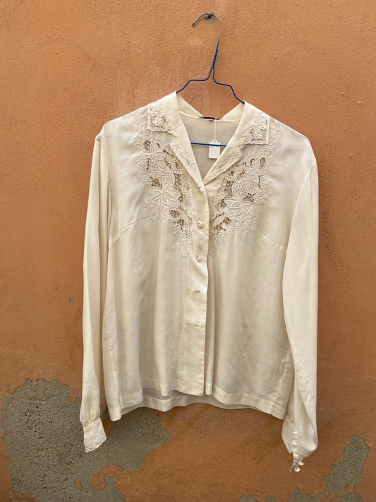 Camicia seta panna
