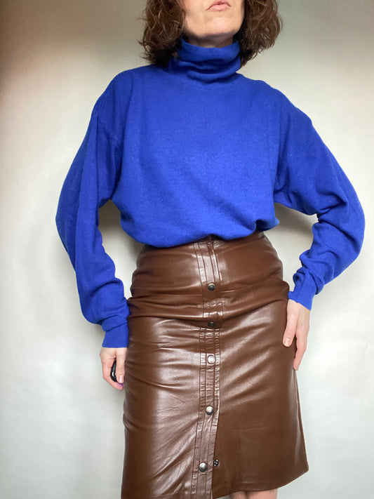 Gonna in pelle marrone