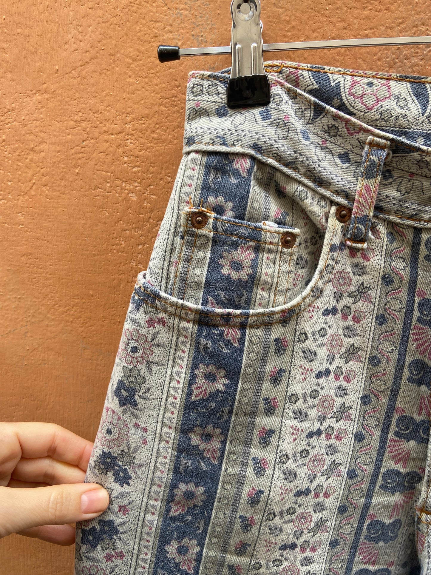 Jeans fantasia floreale anni 90
