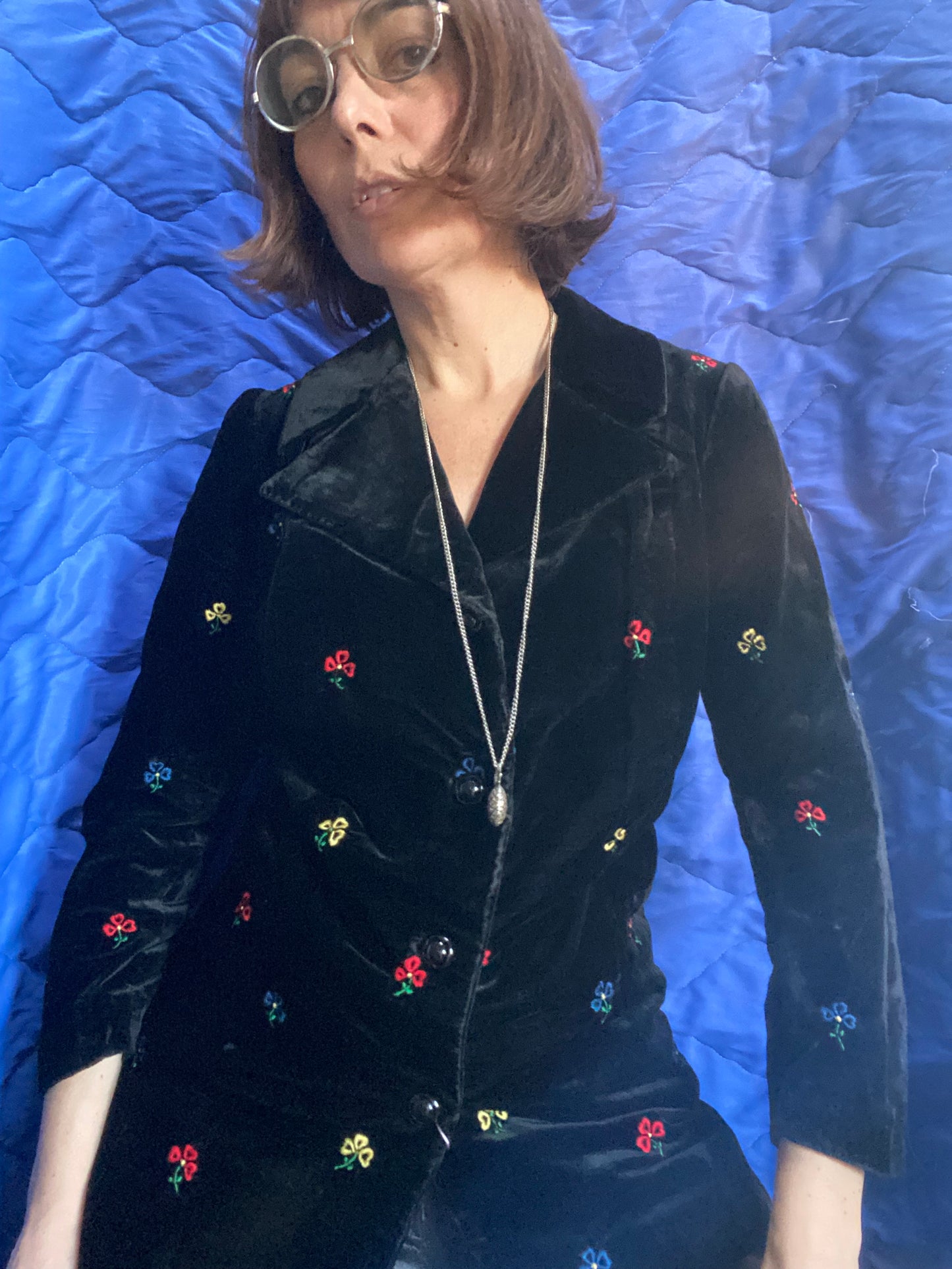 Blazer velluto ricamato