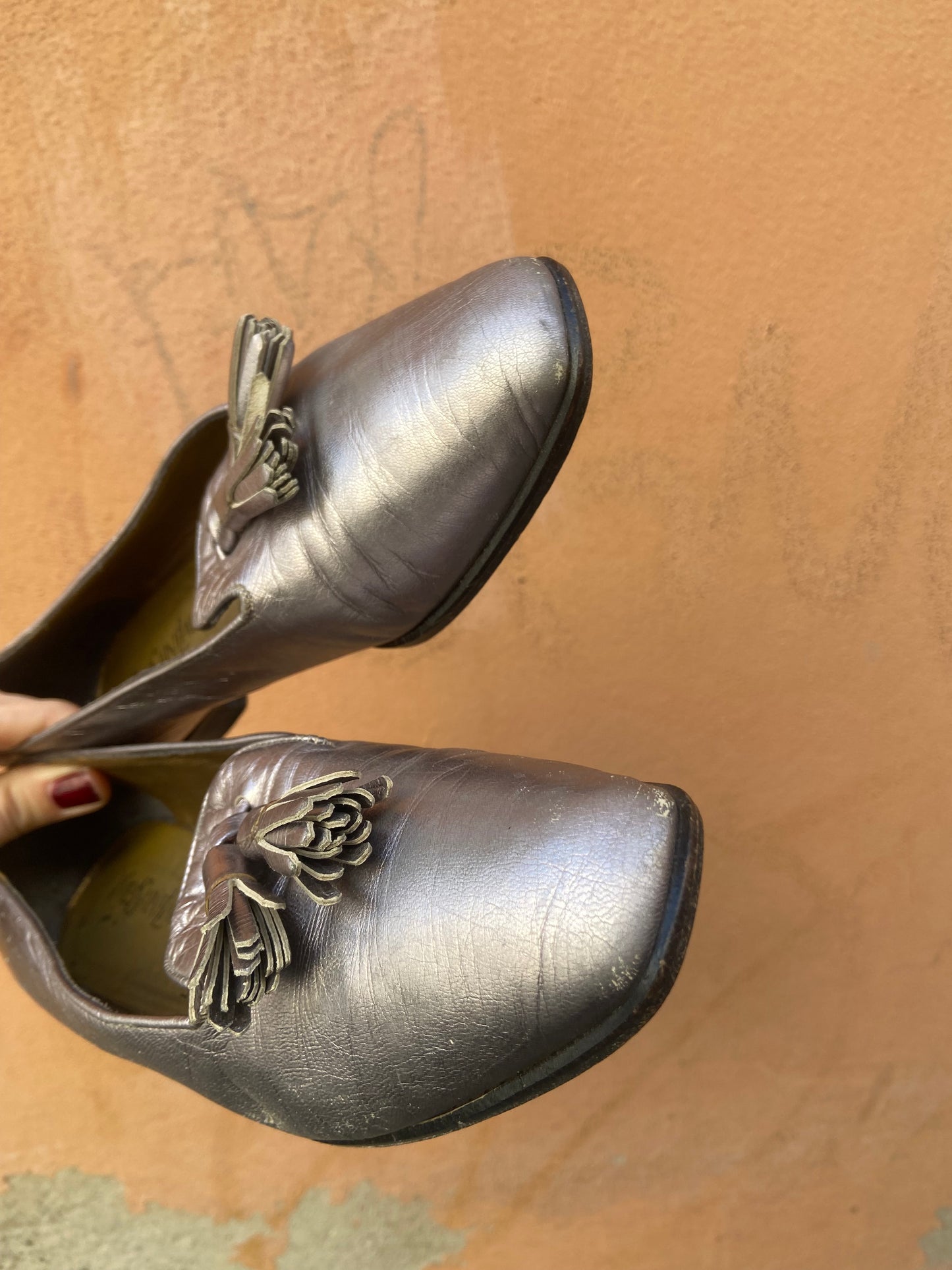 Mocassino argento YSL 38