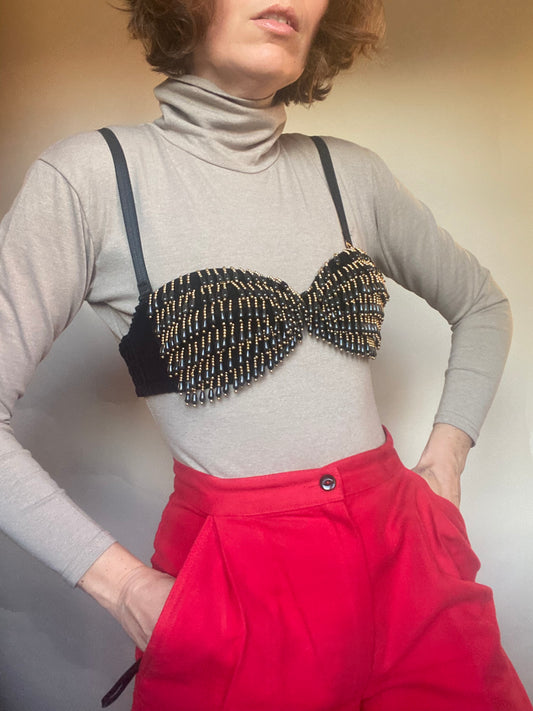 Top perline vintage party