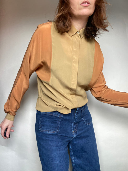 Camicia seta bicolore