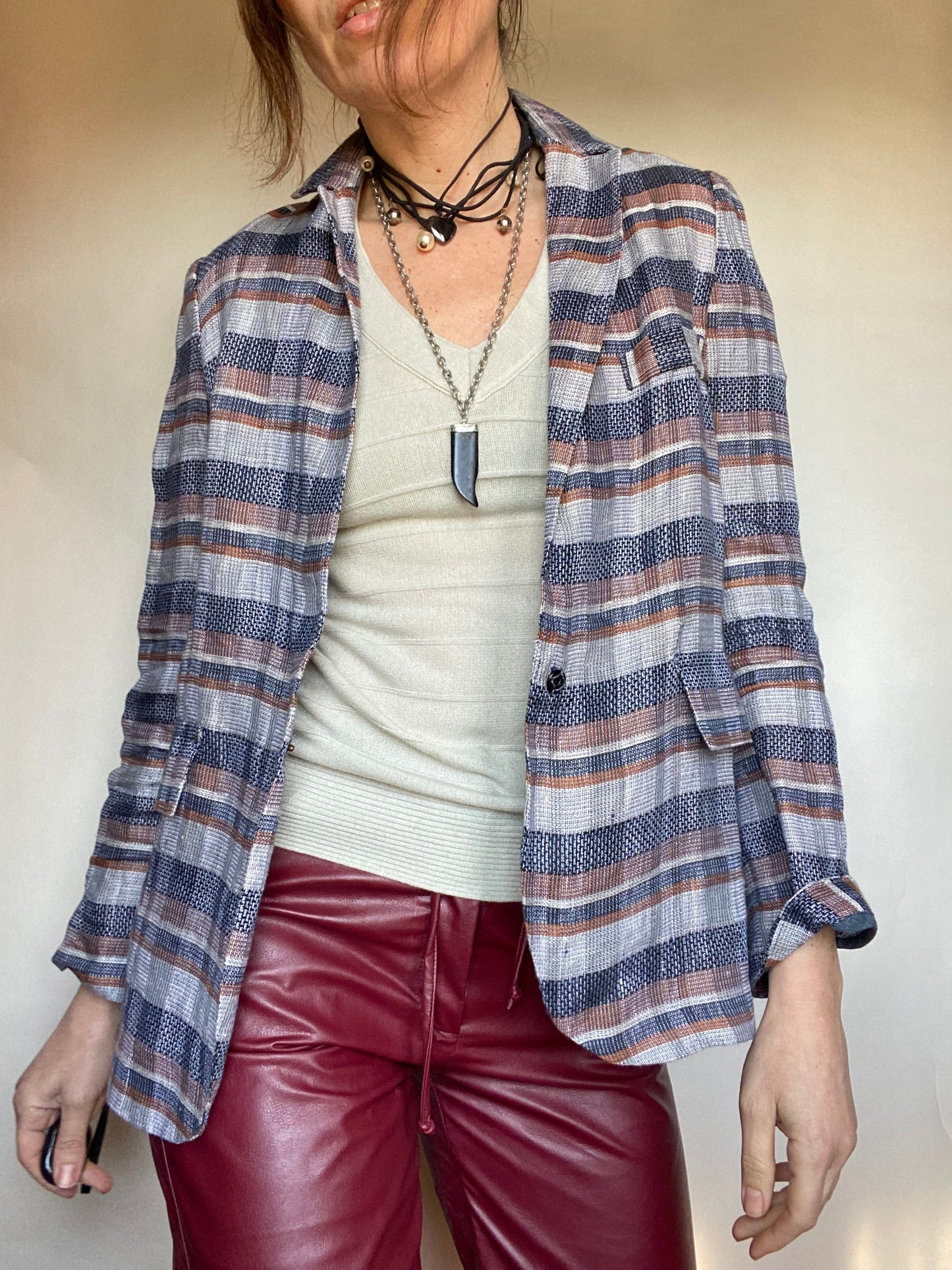 Blazer quadrettato estivo