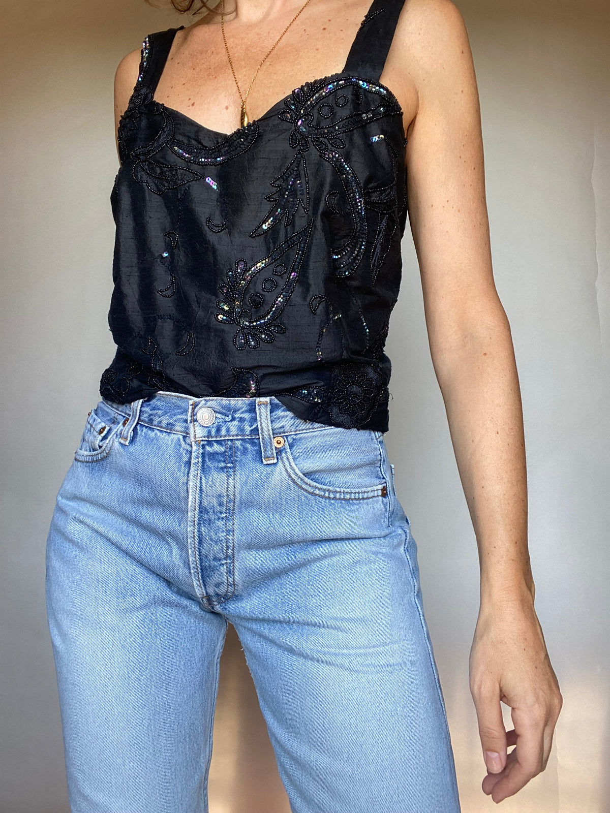 Twinset sartoriale con pailettes