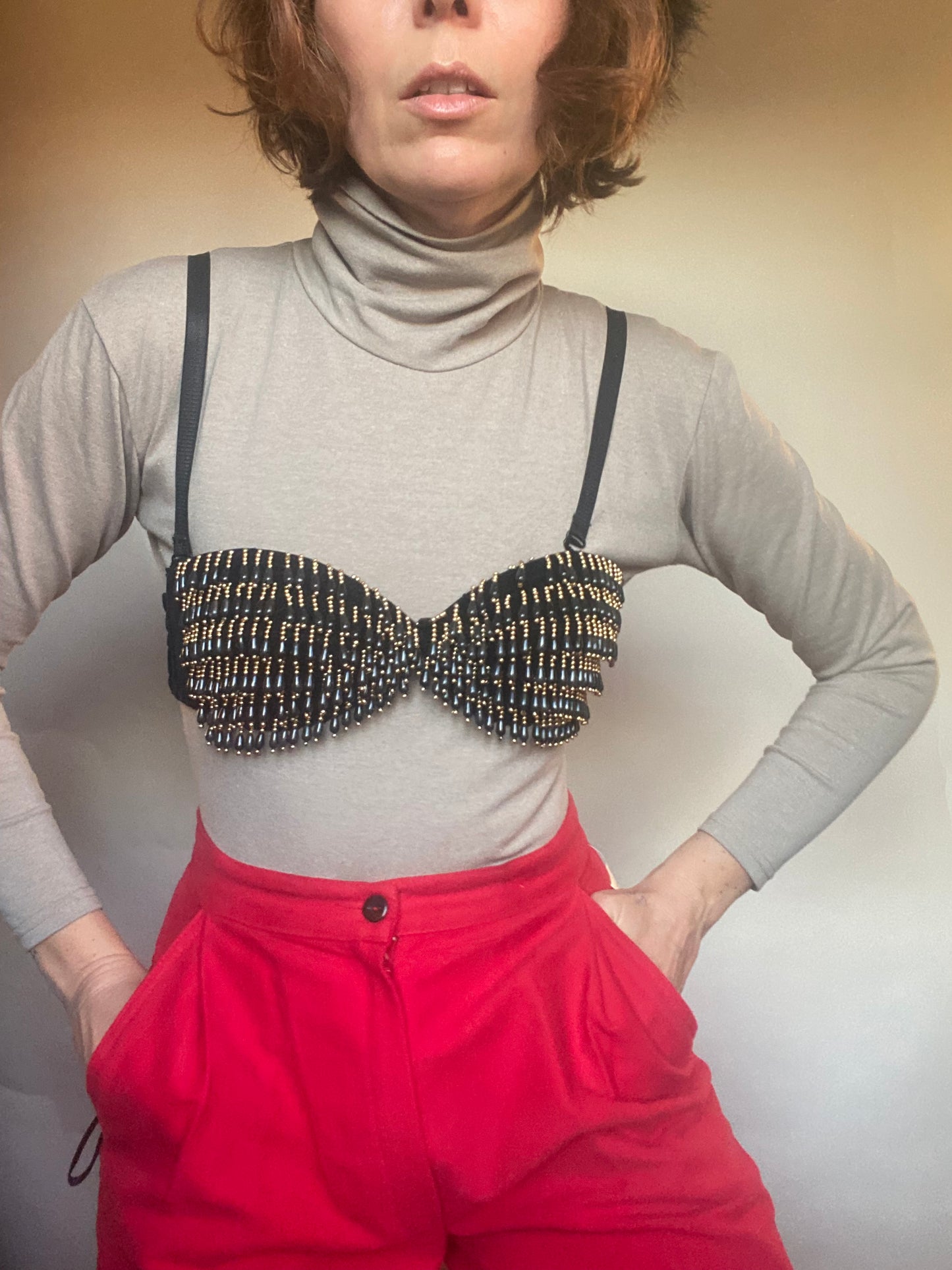 Top perline vintage party