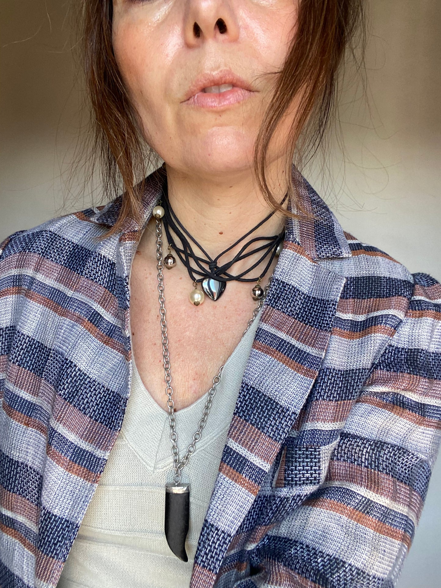 Girocollo cordino con perle