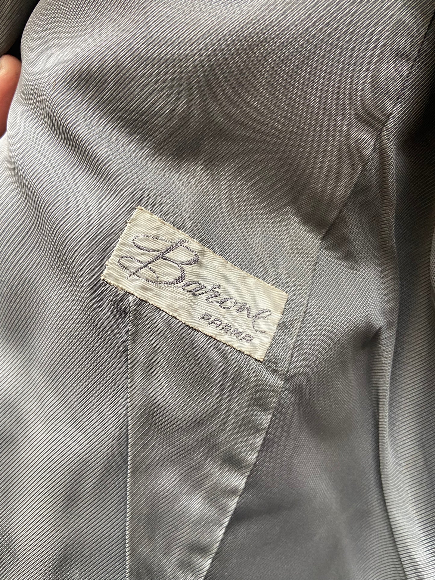 Pelliccia fluffy vintage azzurro grigio