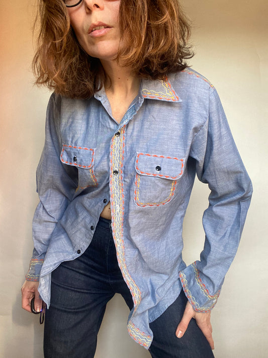 Camicia jeans impunture